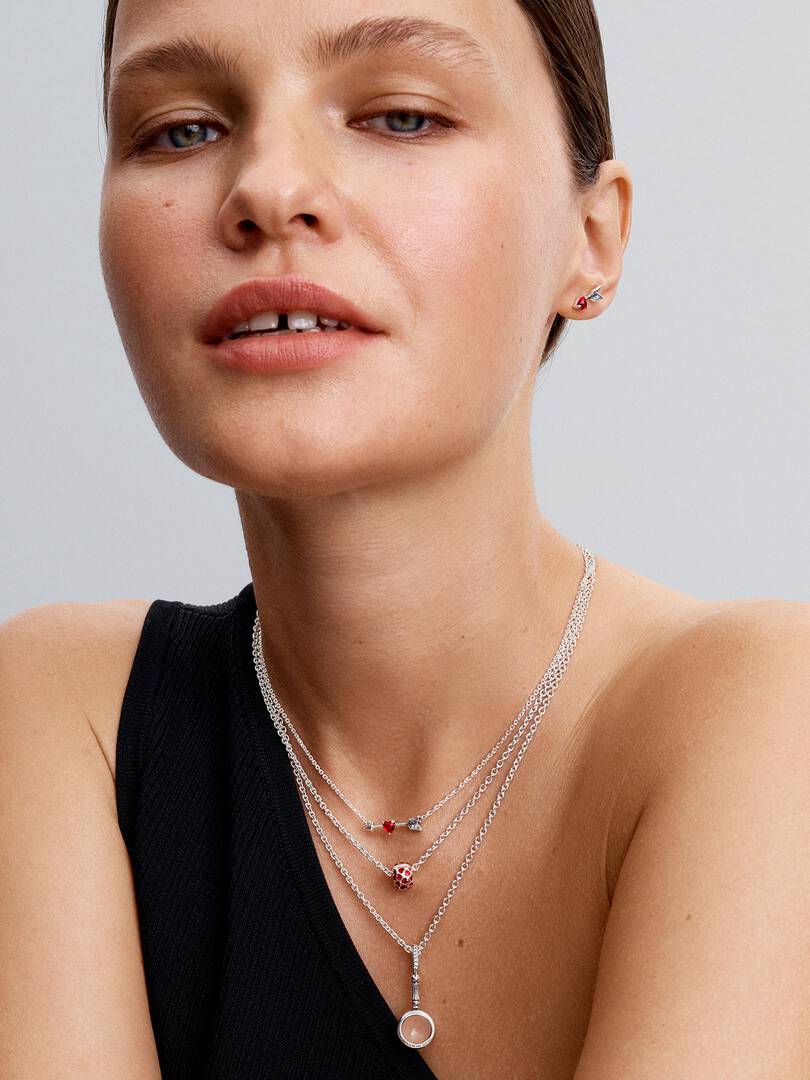 FINAL SALE - Arrow & Murano Glass Heart Necklace Sterling silver