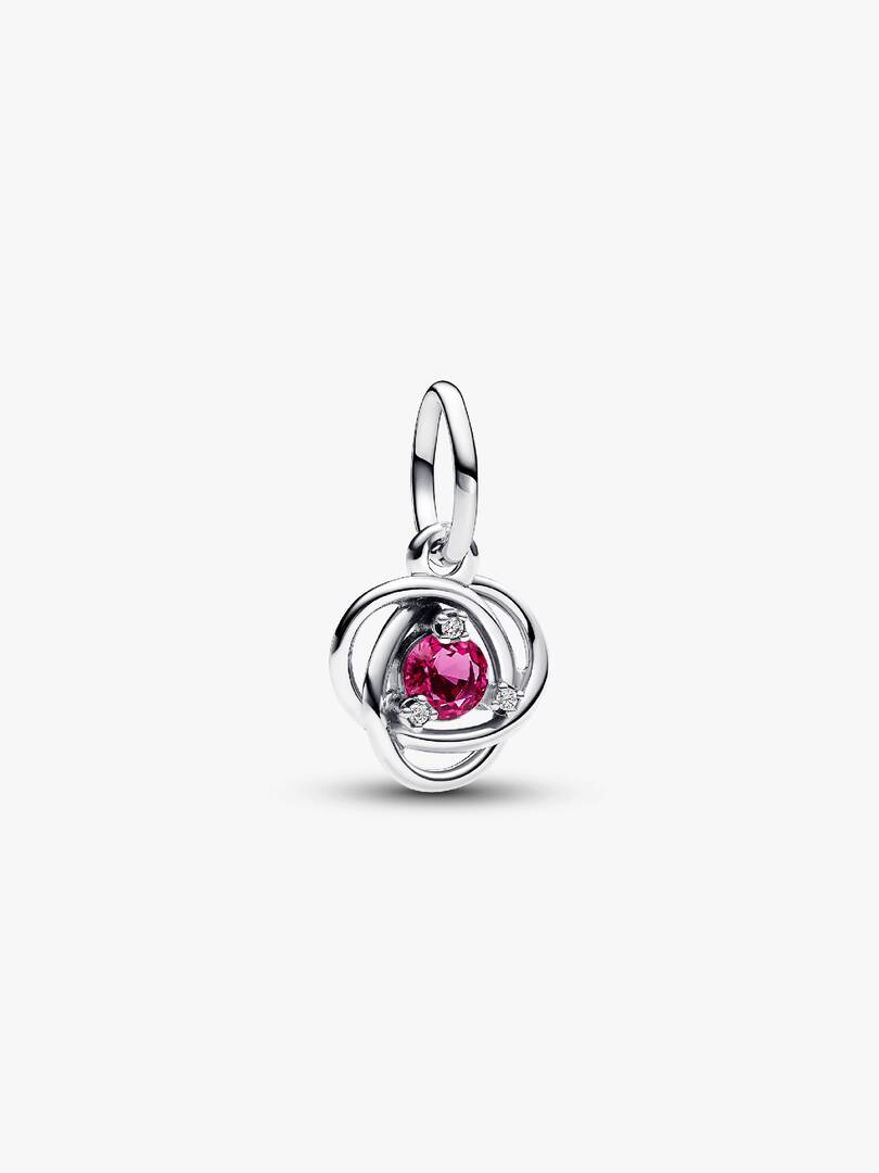 FINAL SALE - Pink Eternity Circle Dangle Charm Sterling silver