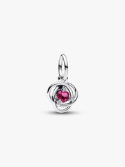 FINAL SALE - Pink Eternity Circle Dangle Charm Sterling silver