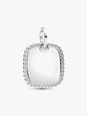 Engravable Square Tag Pendant Sterling silver