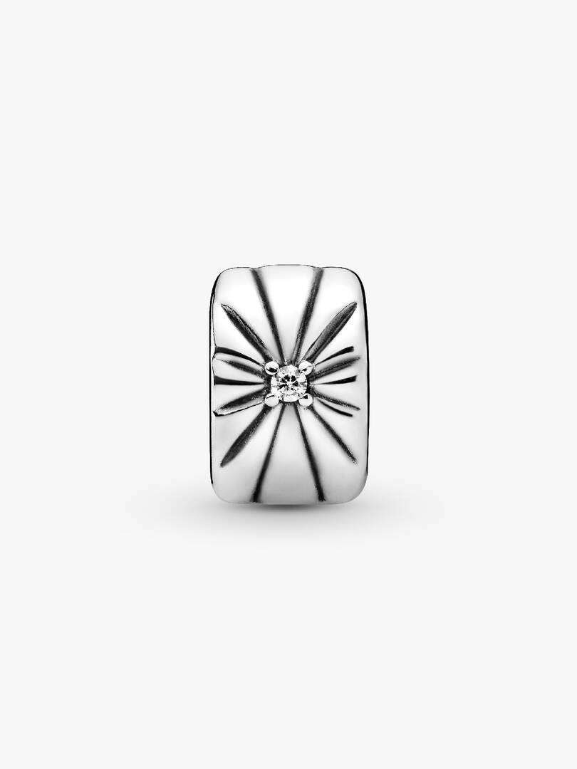 Sparkling Sunburst Clip Charm Sterling silver