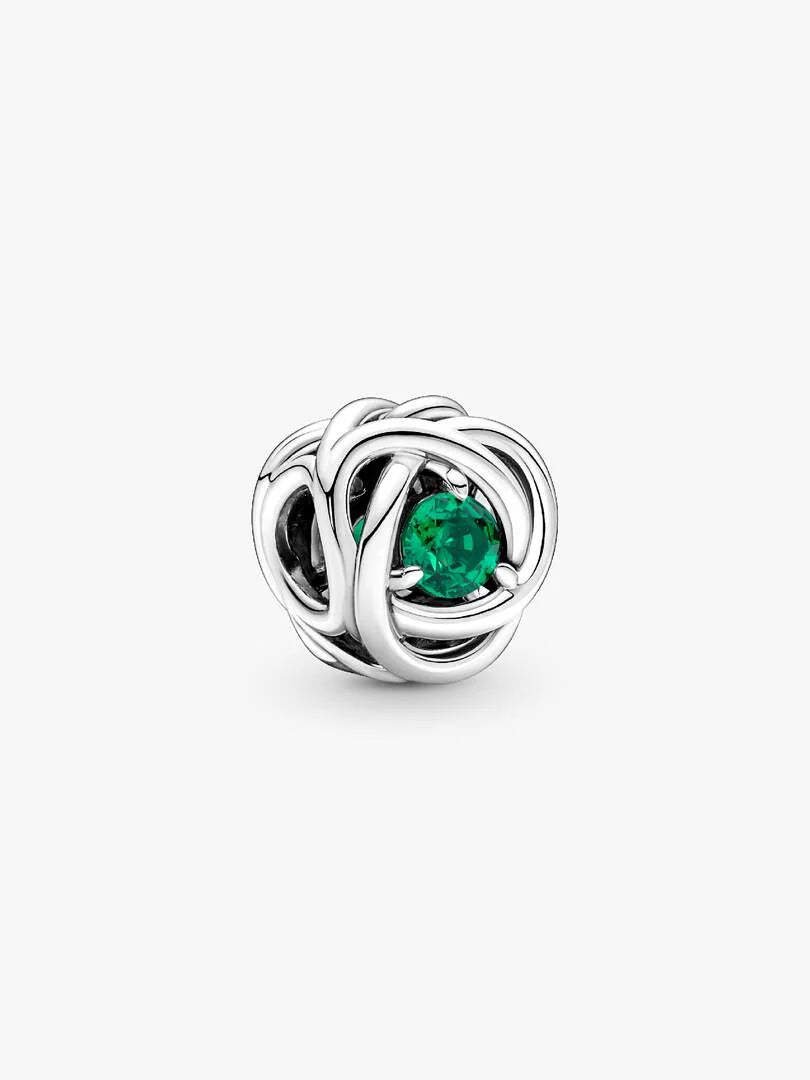 May Green Eternity Circle Charm Sterling silver