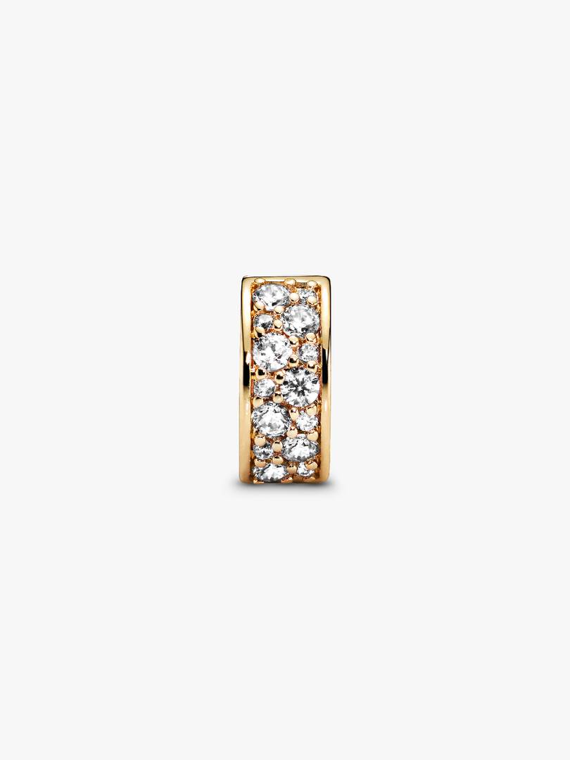 Clear Pavé Clip Charm 14k gold plating