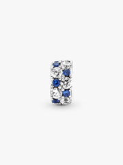 FINAL SALE - Clear & Blue Sparkling Clip Charm Sterling silver