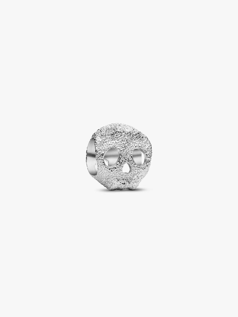 Textured Skull Mini Charm Sterling silver