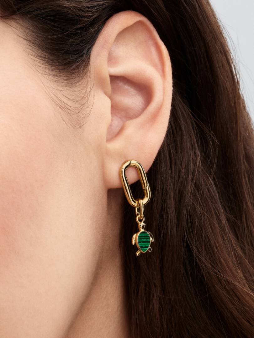 Green Turtle Mini Dangle Charm 14k gold plating
