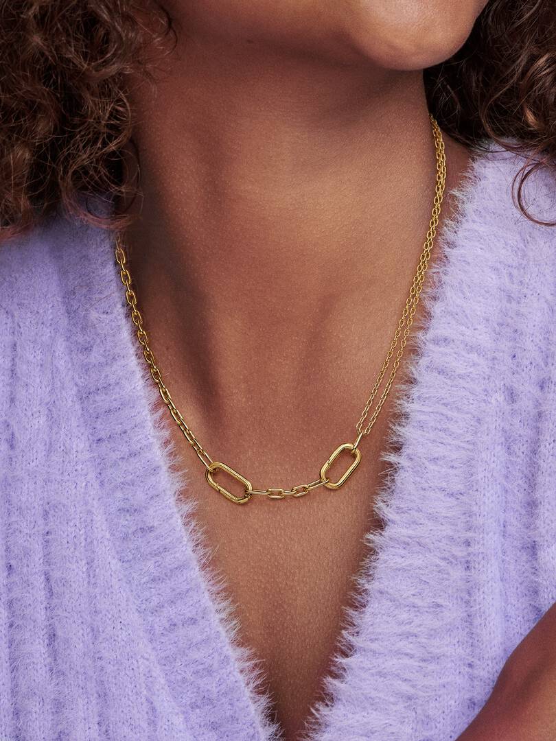 FINAL SALE - Pandora ME Double Link Chain Necklace 14k gold plating