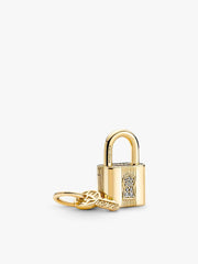 Two Tone Lock and Key Bracelet and Charm Set 2 Quantity