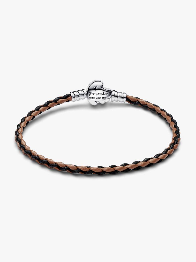 Disney The Lion King Clasp Pandora Moments Braided Leather Bracelet Sterling silver