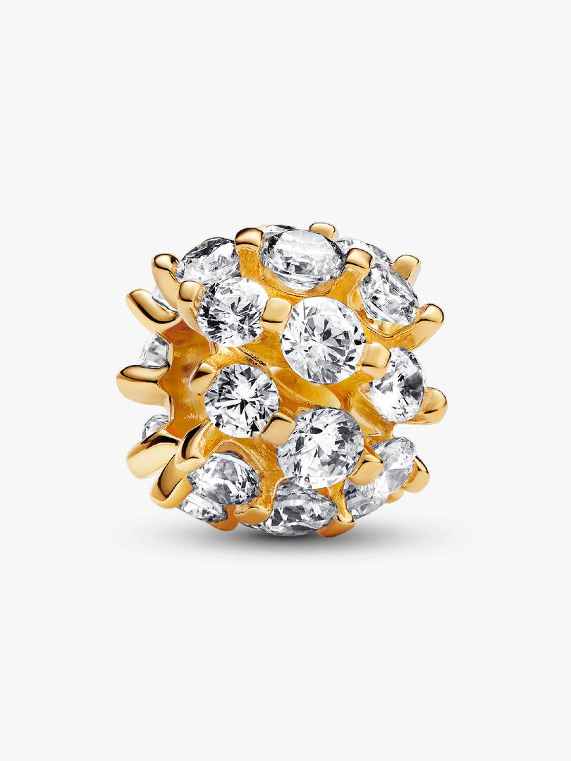 FINAL SALE - Sparkling Round Charm 14k gold plating