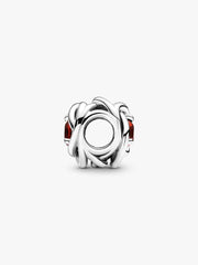 January Red Eternity Circle Charm Sterling silver