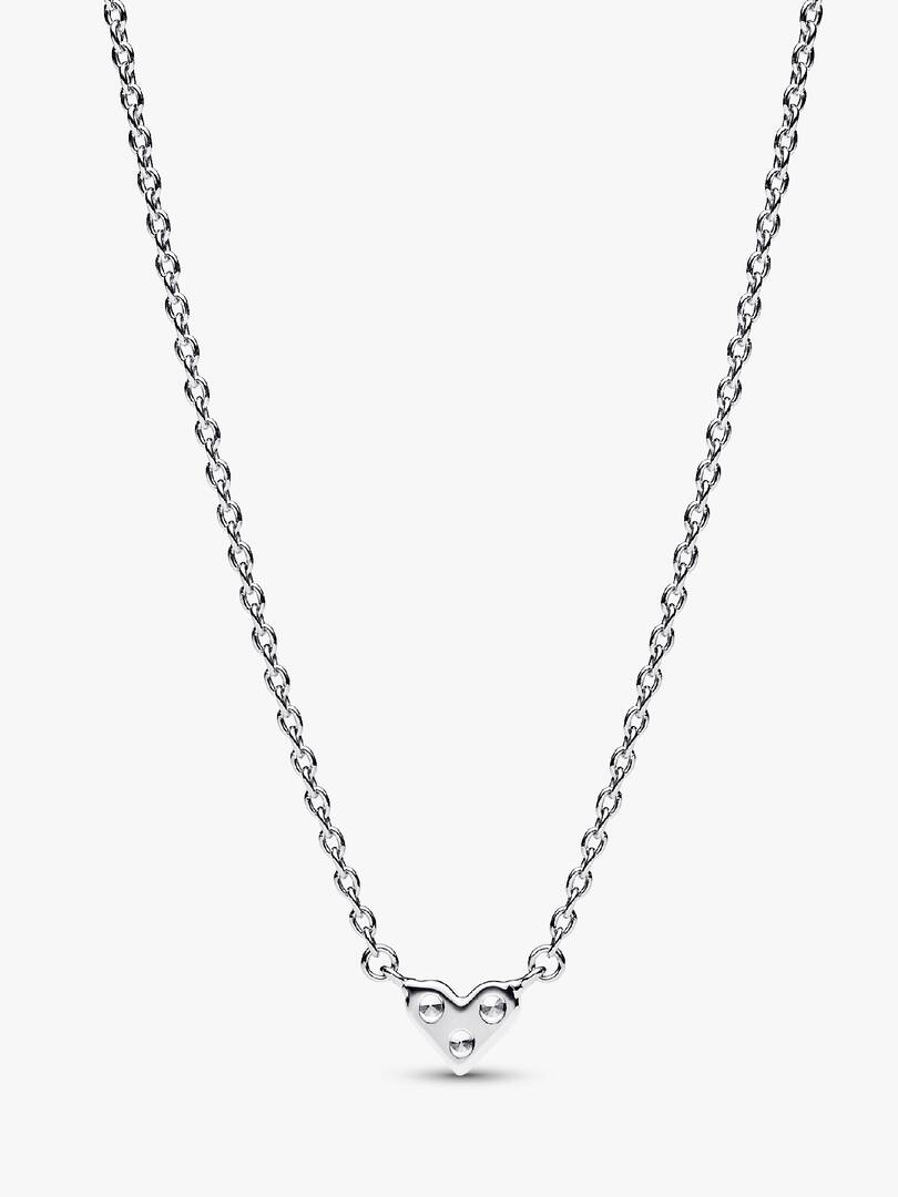 Triple Stone Heart Collier Necklace Sterling silver