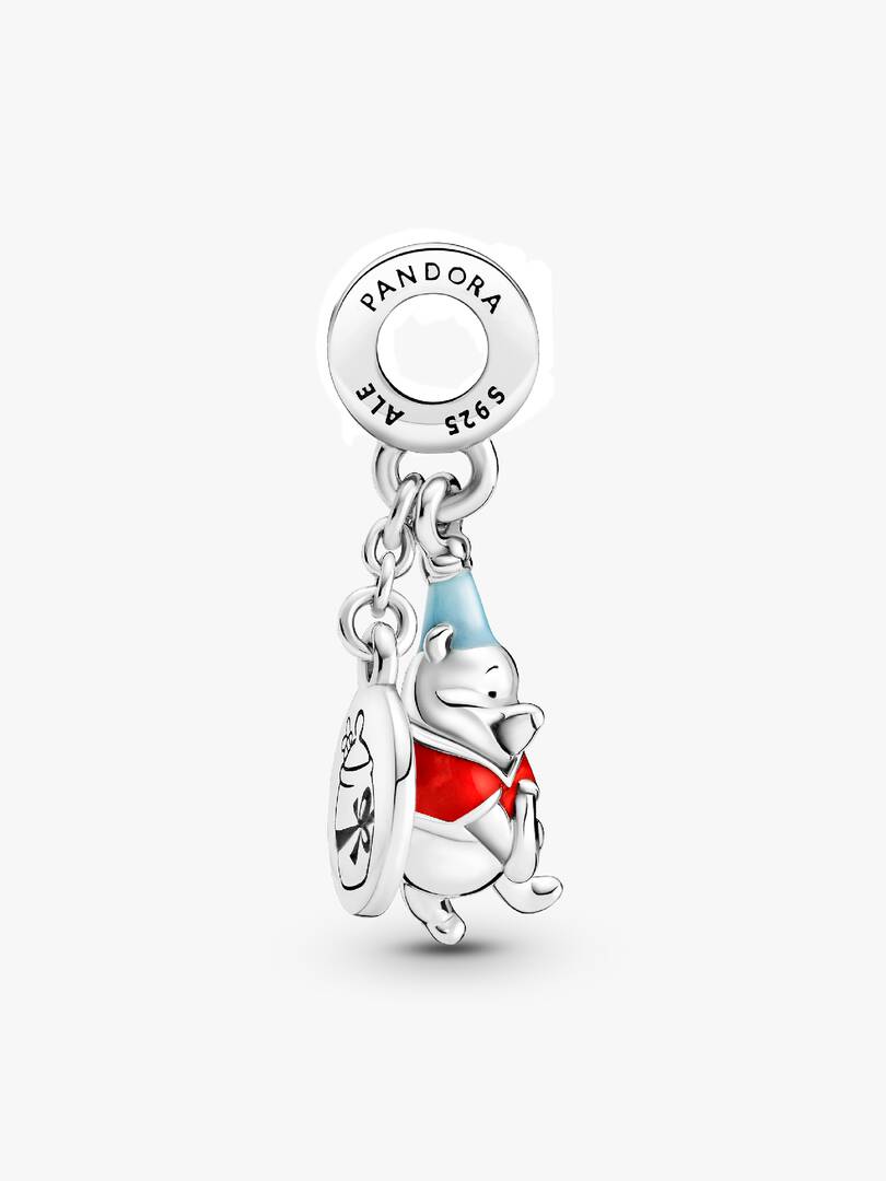 FINAL SALE - Disney Winnie the Pooh Birthday Dangle Charm Sterling silver