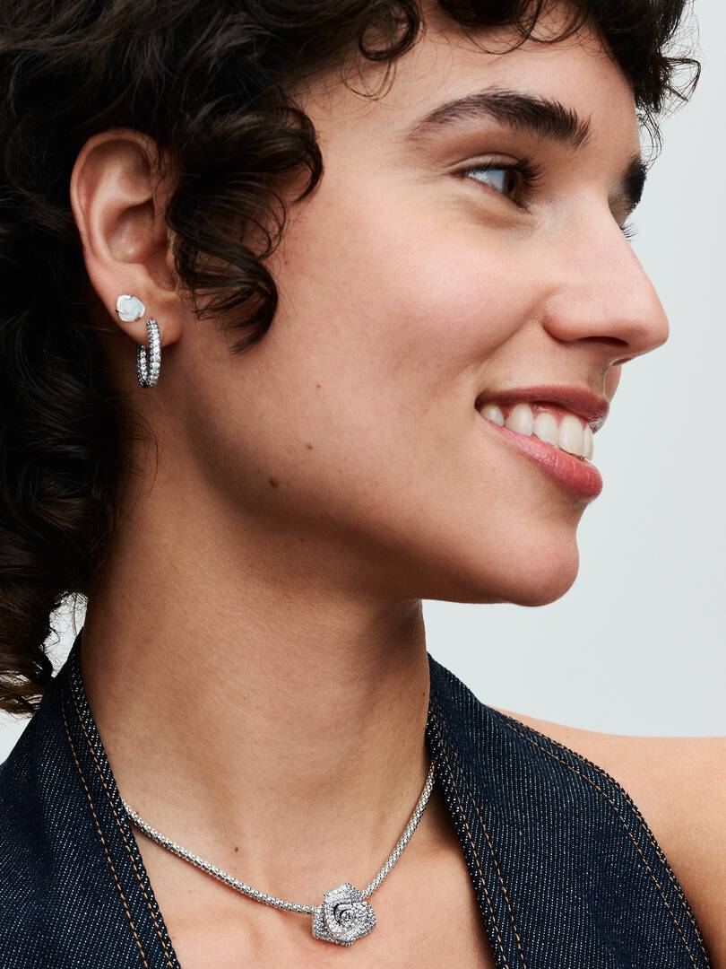 FINAL SALE - White Rose in Bloom Stud Earrings Sterling silver