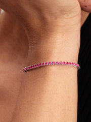 Sparkling Pink Tennis Bracelet Sterling silver