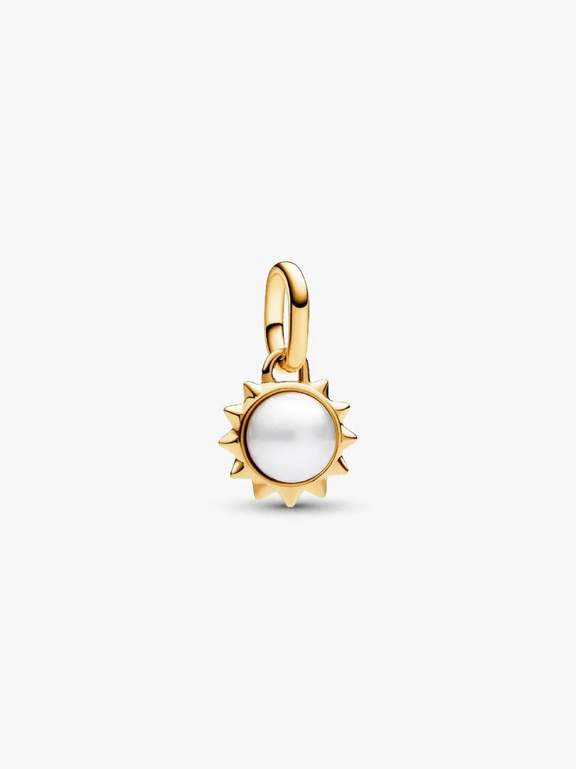 Pandora ME Treated Freshwater Cultured Pearl Sun Mini Dangle Charm 14k gold plating