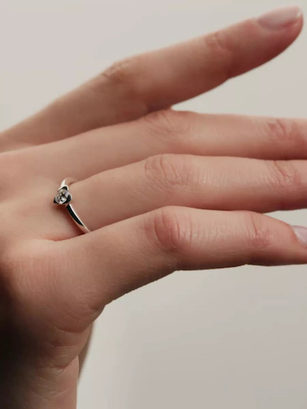 Pandora Talisman Sterling Silver Lab-grown Diamond Heart Ring 0.25 ct TW, Sterling silver