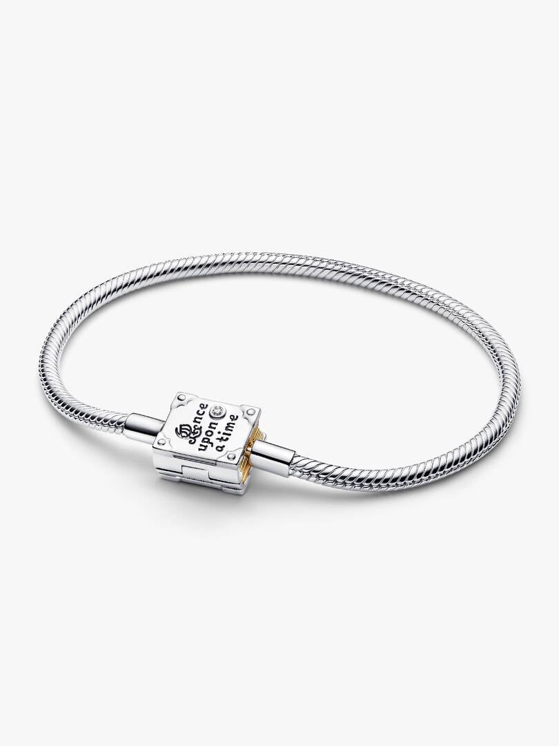 Disney Princess Storybook Lab-grown Diamond Snake Chain Bracelet 0.012 ct TW, Sterling silver, 14k gold plating