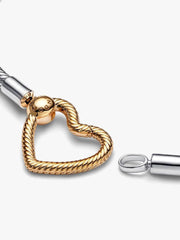 Pandora Moments Heart Closure Snake Chain Bracelet Sterling silver, 14k gold plating