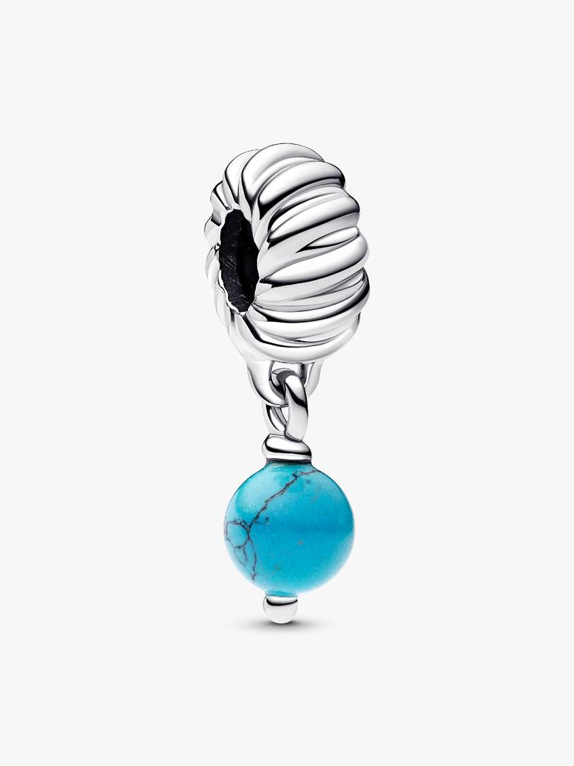 FINAL SALE - Turquoise-colored Dangle Charm Sterling silver
