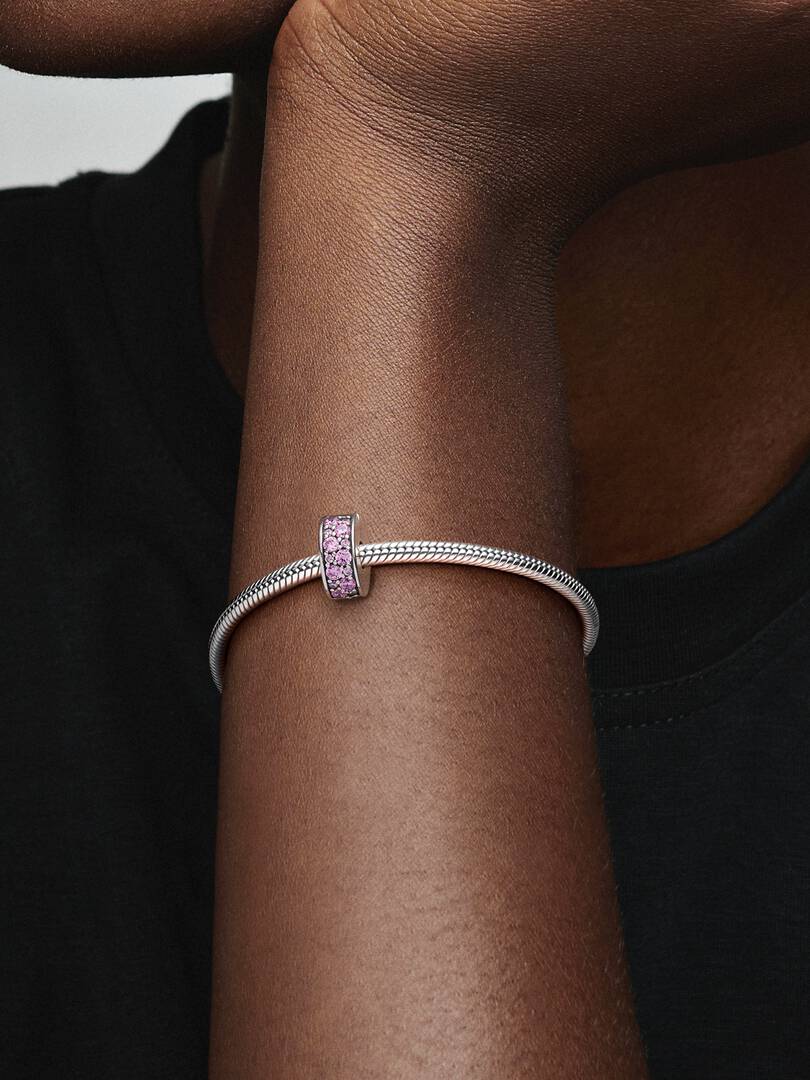 Pink Pavé Clip Charm Sterling silver