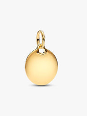 Engravable Round Tag Dangle Charm 14k gold plating