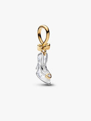 Disney Princess Cinderella Shoe Dangle Charm 0.012 ct TW, Sterling silver, 14k gold plating