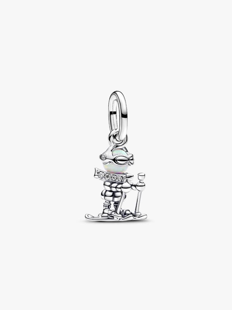 FINAL SALE - Skier Dangle Charm Sterling silver