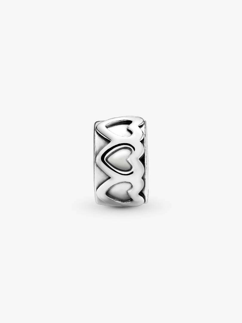 Band of Hearts Clip Charm Sterling silver