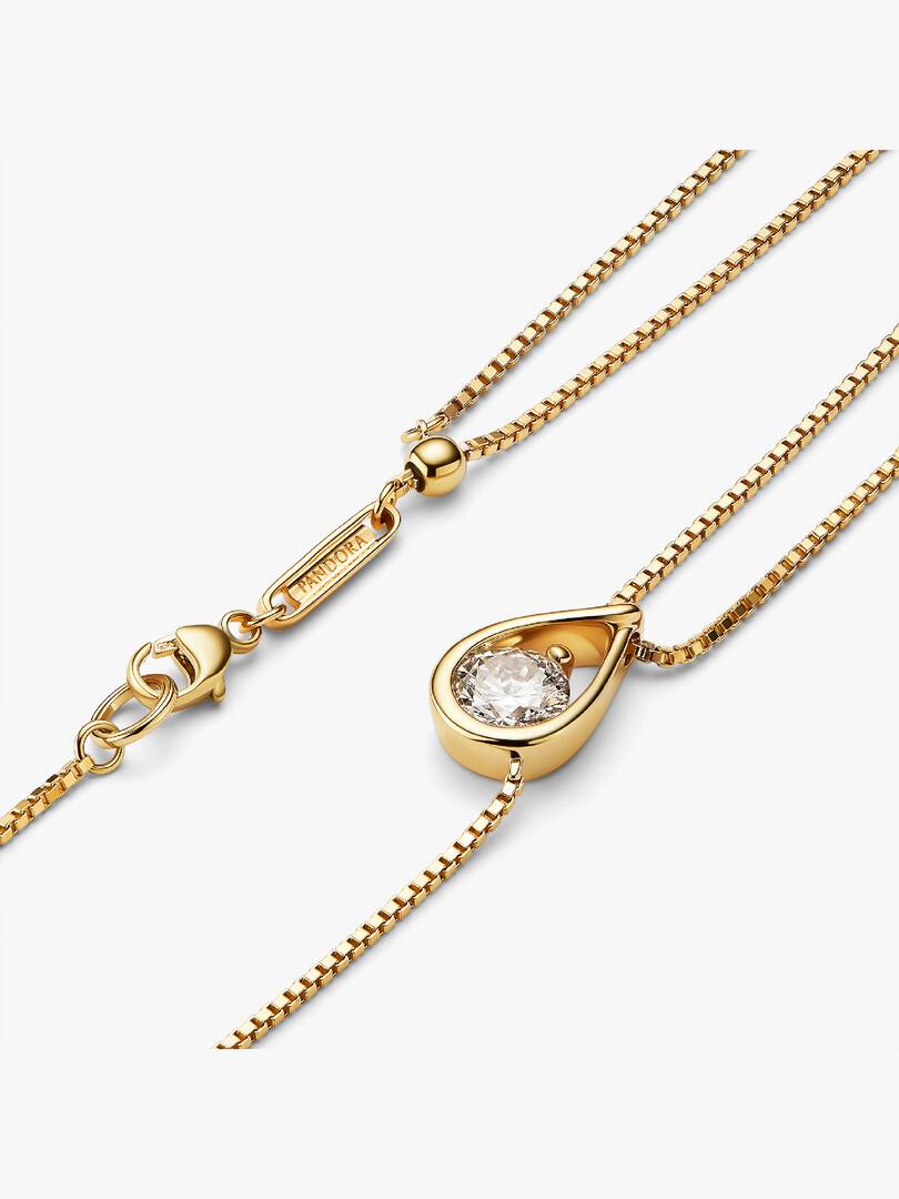 FINAL SALE - Pandora Infinite 14k Gold Lab-grown Diamond Double Chain Collier Necklace 0.75 ct TW, 14k gold