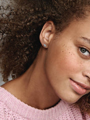Sparkling Asymmetric Stars Stud Earrings Sterling silver