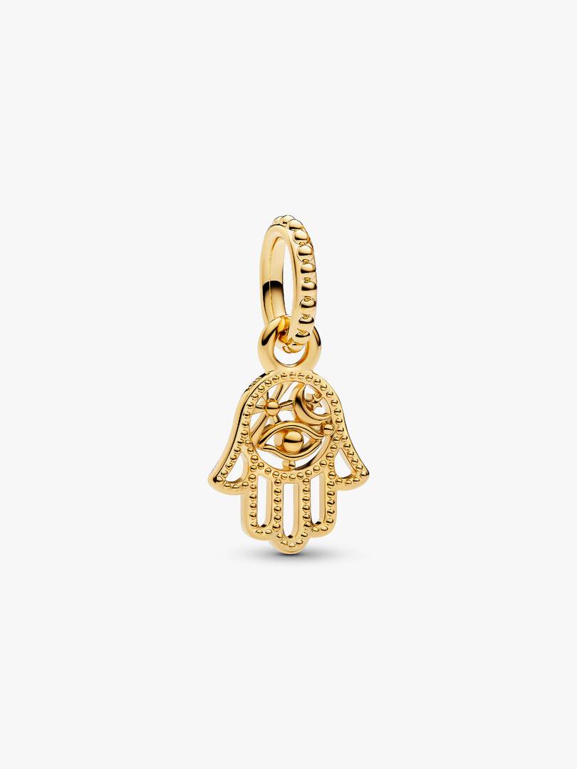 Protective Hamsa Hand Dangle Charm 14k gold plating