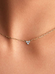 Pandora Era Lab-Grown Diamond Cluster Paperclip Chain Necklace 0.10 ct TW, 14k gold