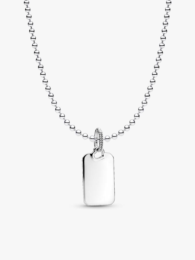 Engravable Rectangular Dog Tag Necklace 2 Quantity