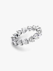 Band of Clear Hearts Ring Sterling silver
