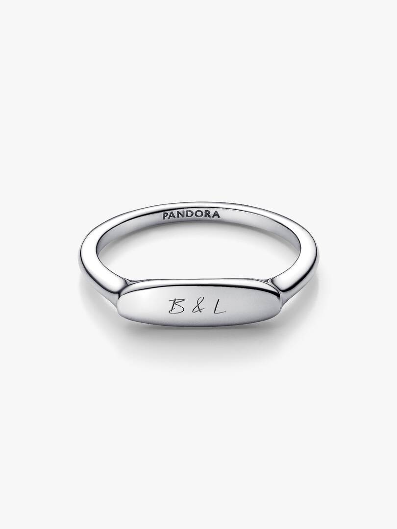 Engravable Bar Ring Sterling silver