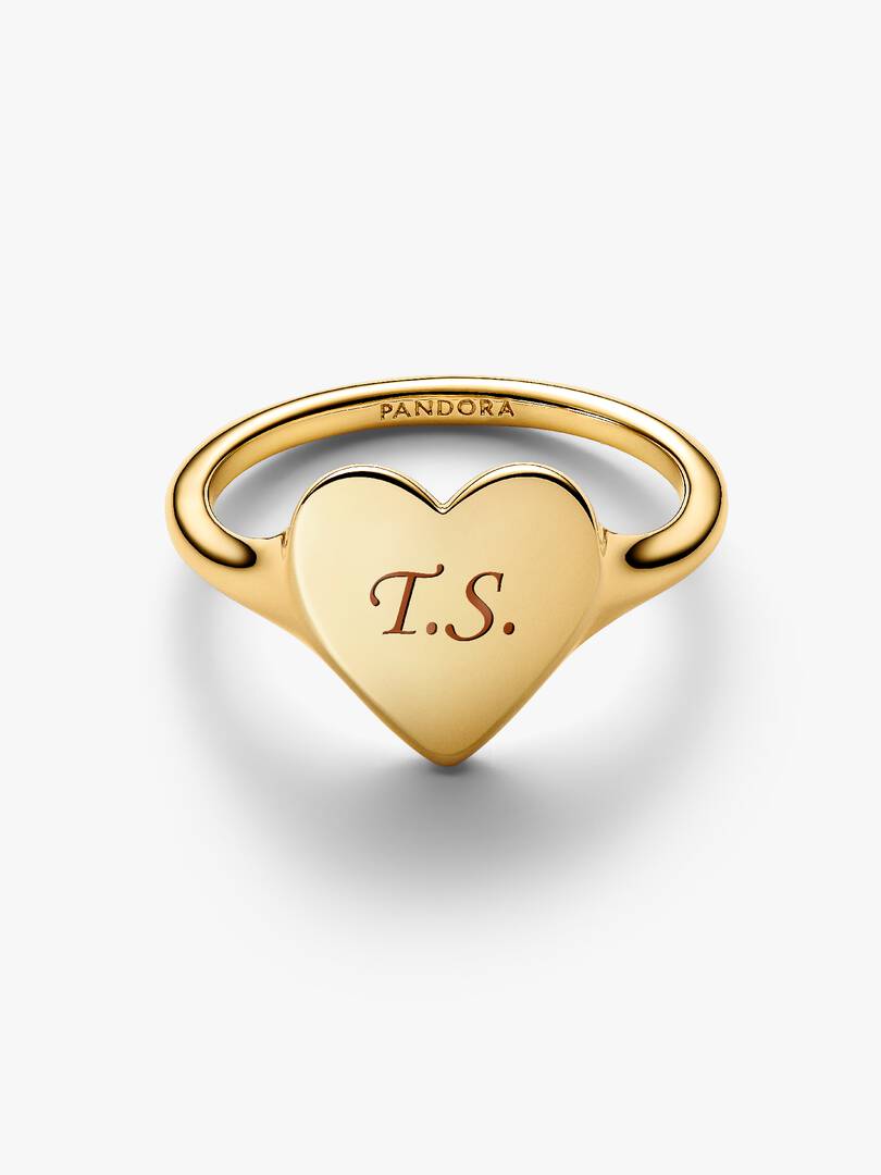 Engravable Heart Ring 14k gold plating