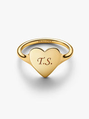 Engravable Heart Ring 14k gold plating