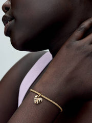 FINAL SALE - Sparkling Monstera Leaf Dangle Charm 14k gold plating