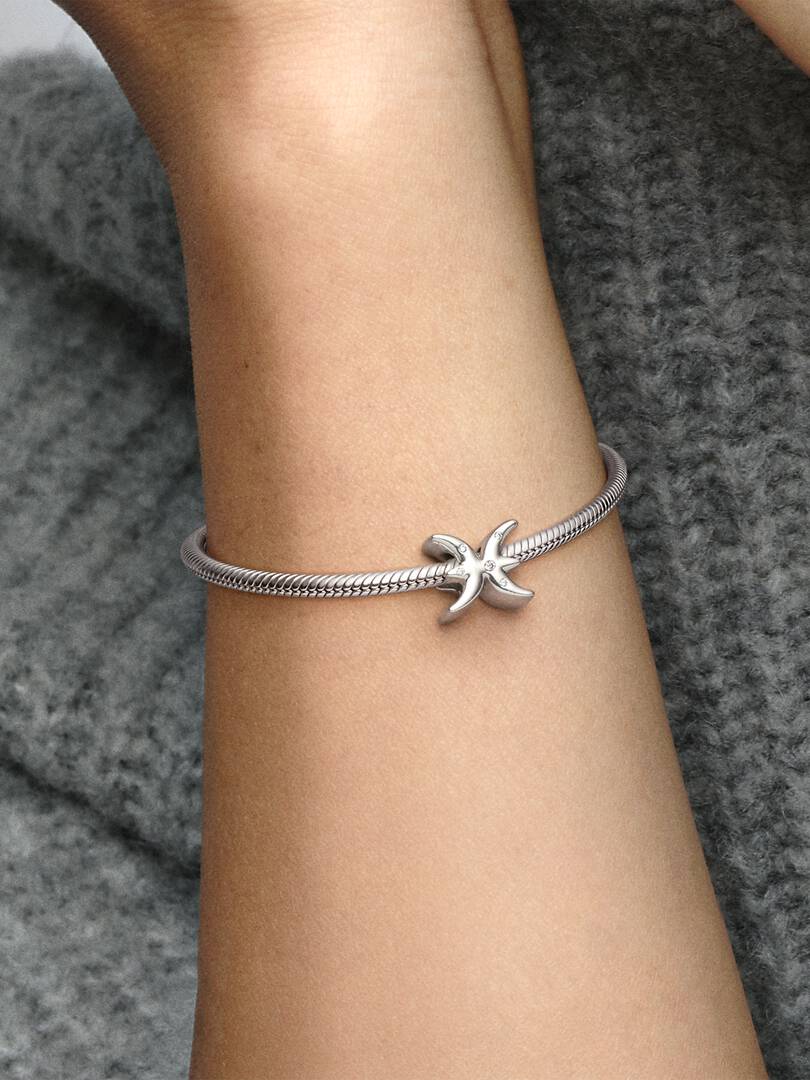 Sparkling Pisces Zodiac Charm Sterling silver