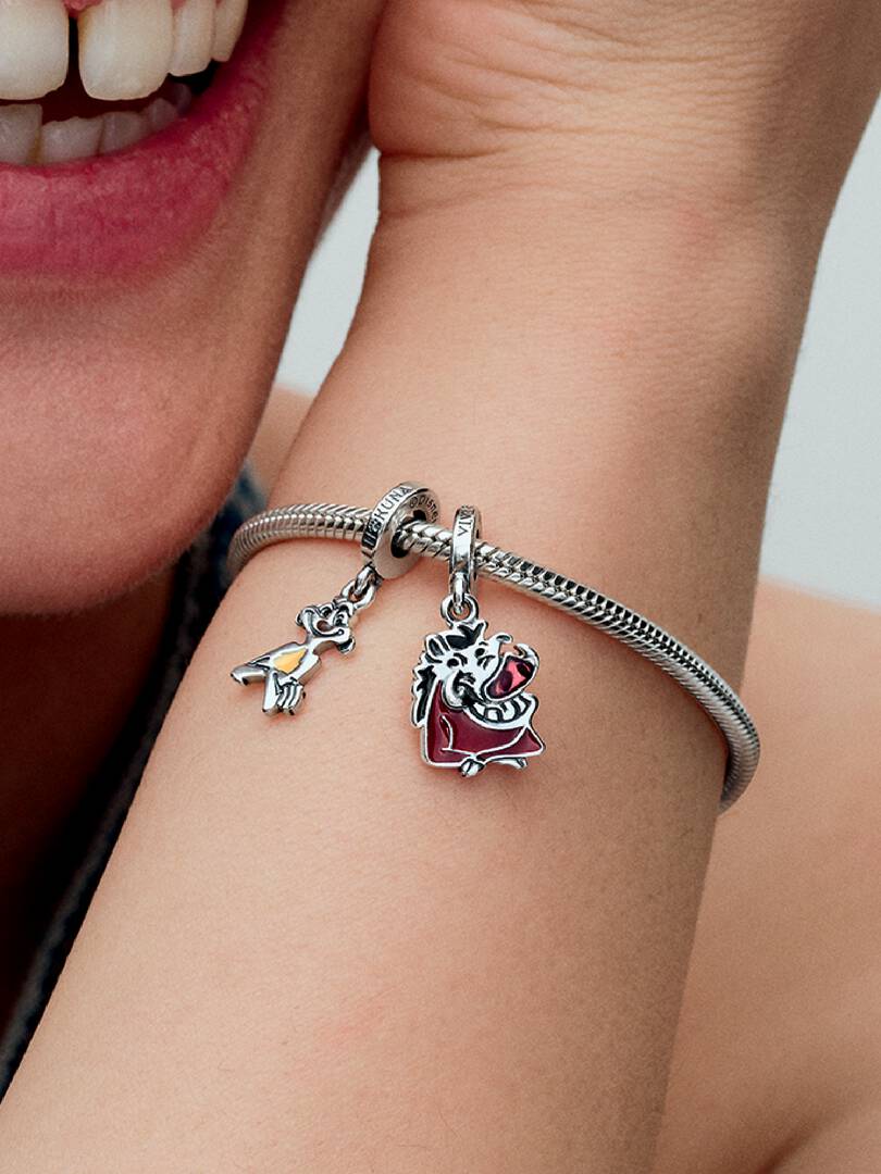 Disney The Lion King Timon & Pumbaa Splittable Dangle Charm Sterling silver