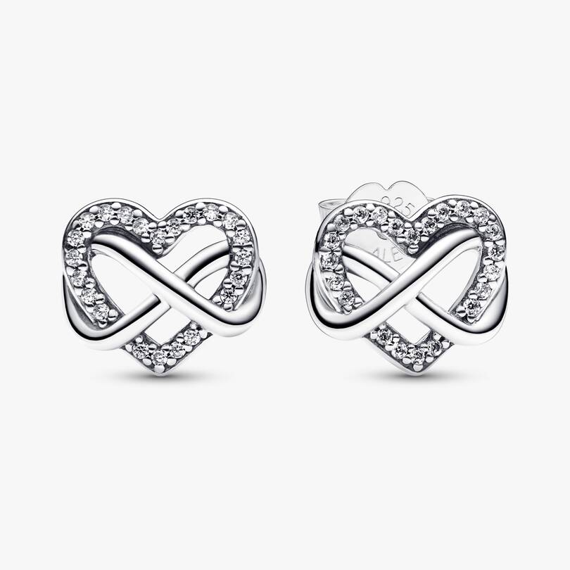 Sparkling Infinity Heart Necklace Set 2 Quantity