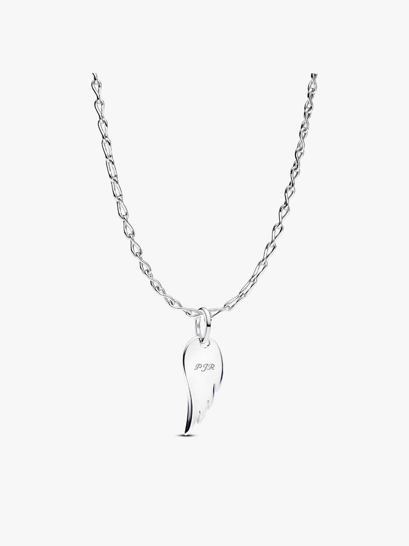 Engravable Angel Wings Pendant Necklace 2 Quantity