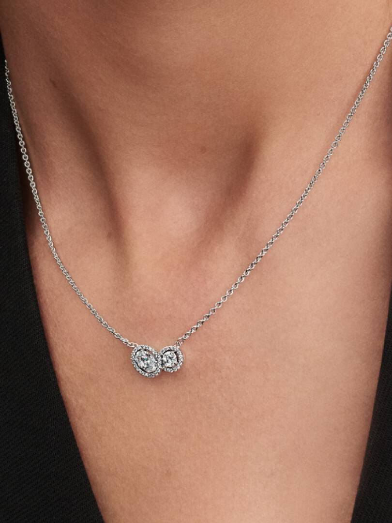 FINAL SALE - Embracing Halo Necklace Sterling silver