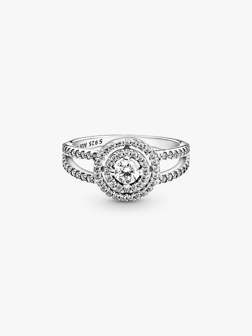 FINAL SALE - Sparkling Double Halo Ring Sterling silver