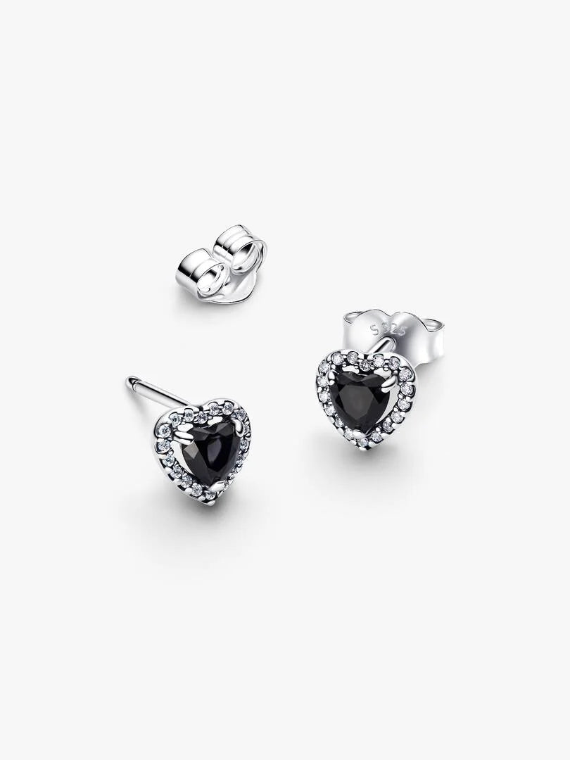 Elevated Heart Stud Earrings Sterling silver