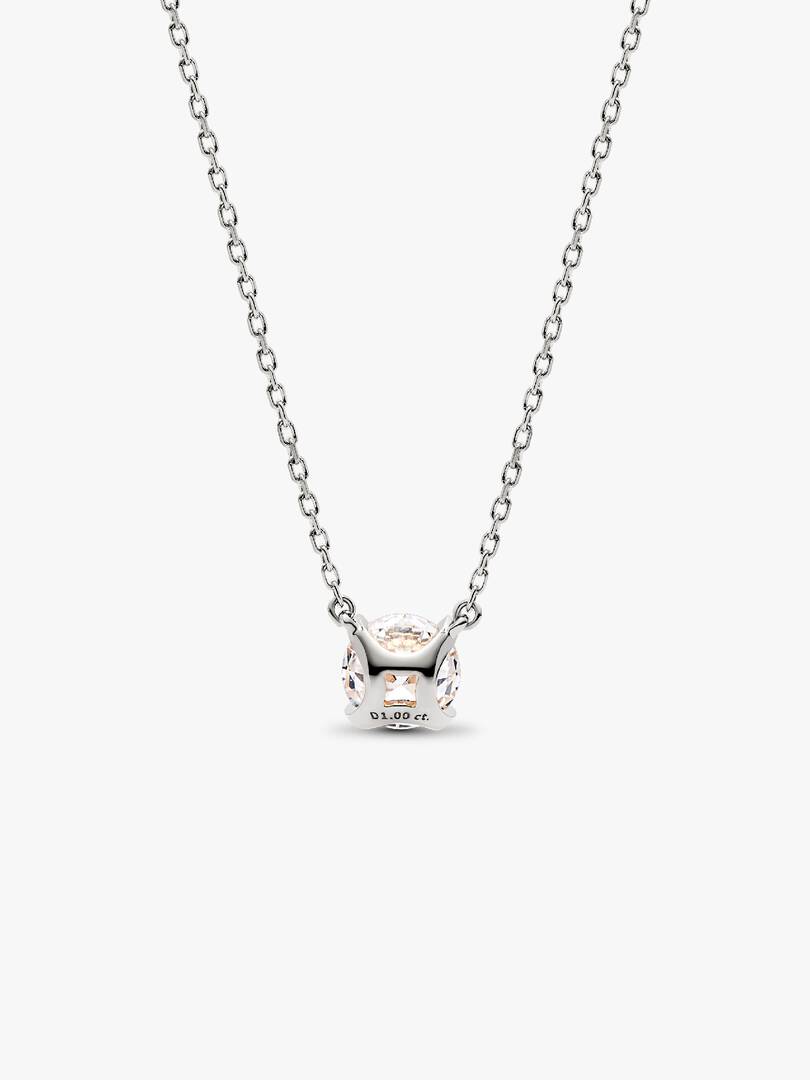 Pandora Era 14k White Gold Lab-grown Diamond Pendant Necklace 1.00 ct TW, 14k white gold