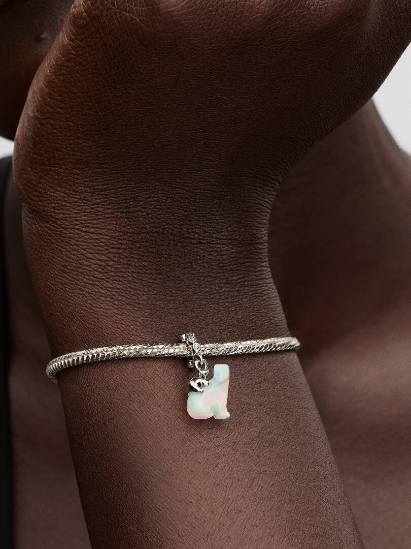 Polar Bear Mother & Cub Dangle Charm Sterling silver