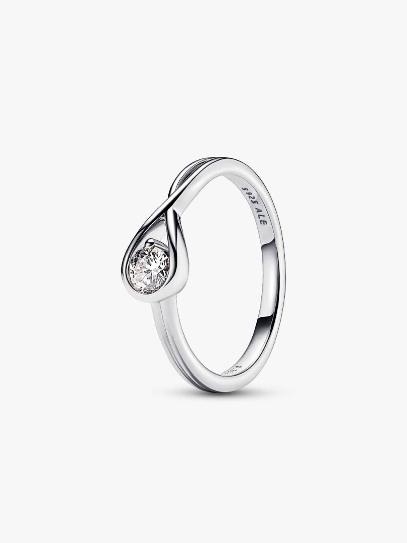Pandora Infinite Sterling Silver Lab-grown Diamond Ring 0.25 ct TW, Sterling silver