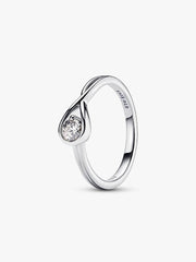 Pandora Infinite Sterling Silver Lab-grown Diamond Ring 0.25 ct TW, Sterling silver
